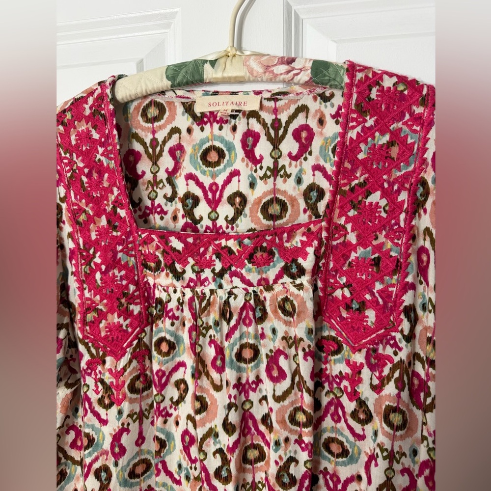 Solitaire Pink Multi-Print Patchwork Square Neck … - image 4